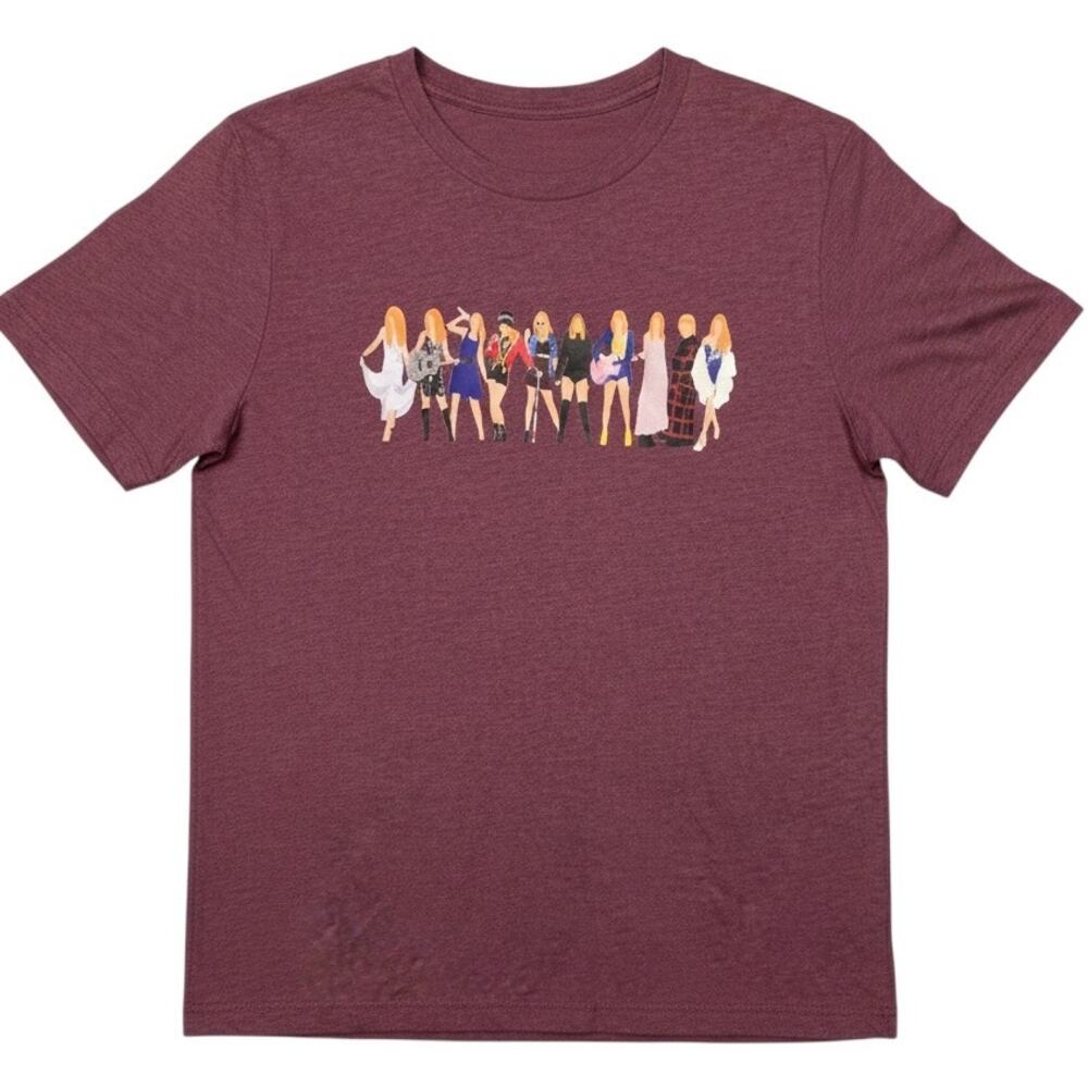 Taylor Swift Eras Tour Men's Medium Red T-Shirt Concert Music Casual Festival